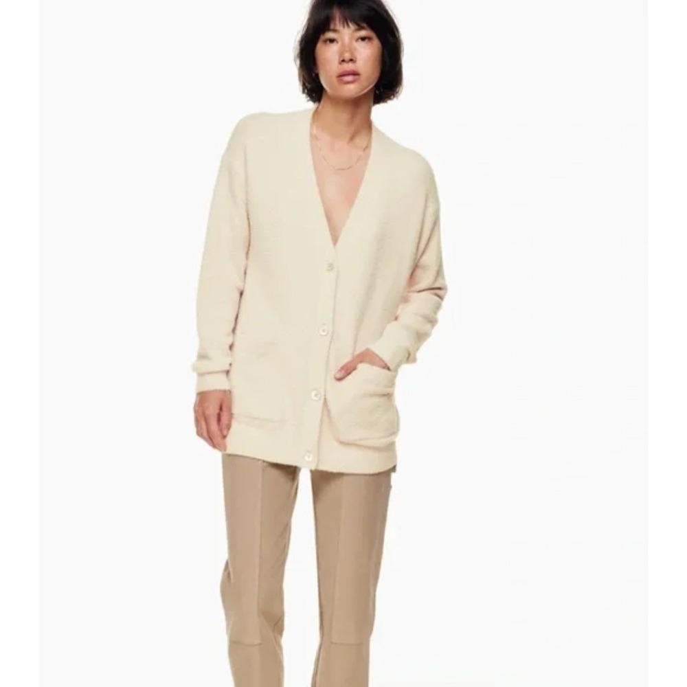 Aritzia Wilfred Free Hush Knit Oversized Cardigan Size XS Cream Off White - Picture 10 of 11